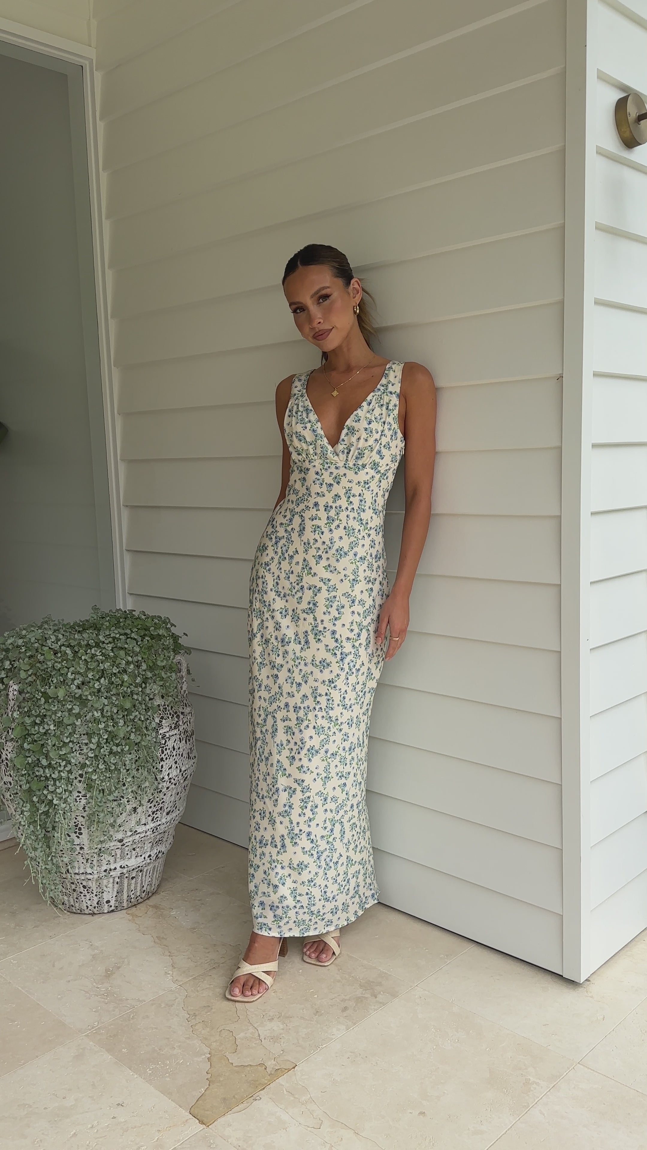 Andy Maxi Dress - Blue Floral