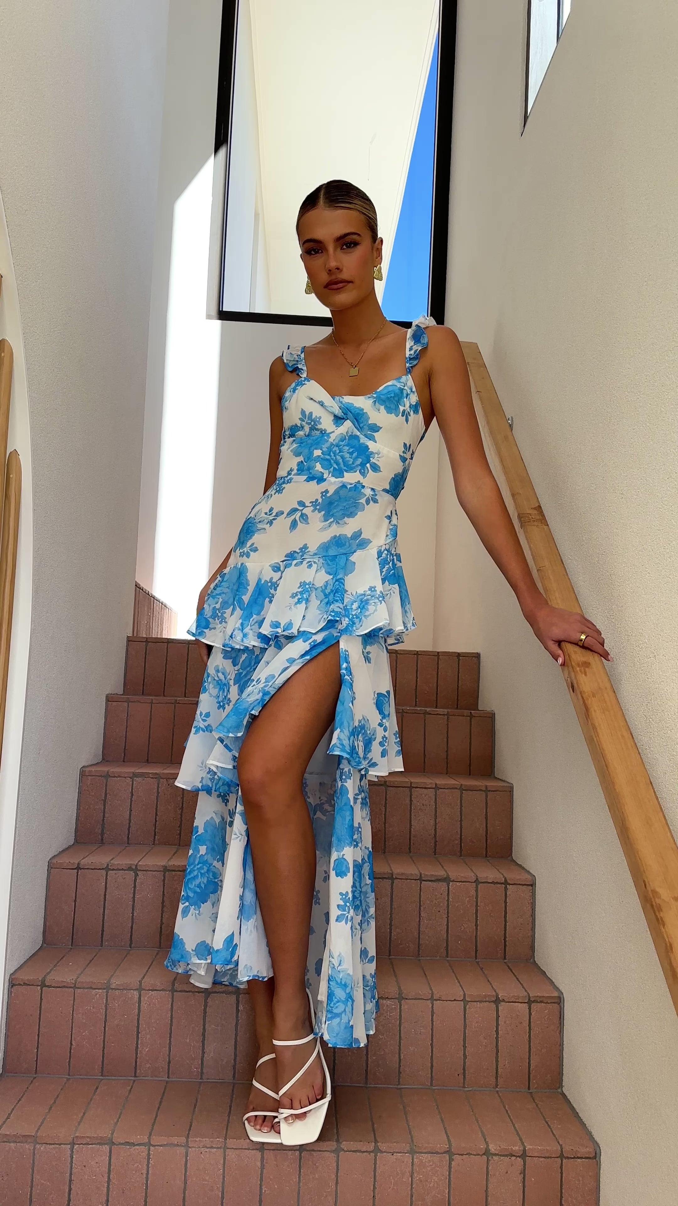 Achelle Maxi Dress - Blue Floral