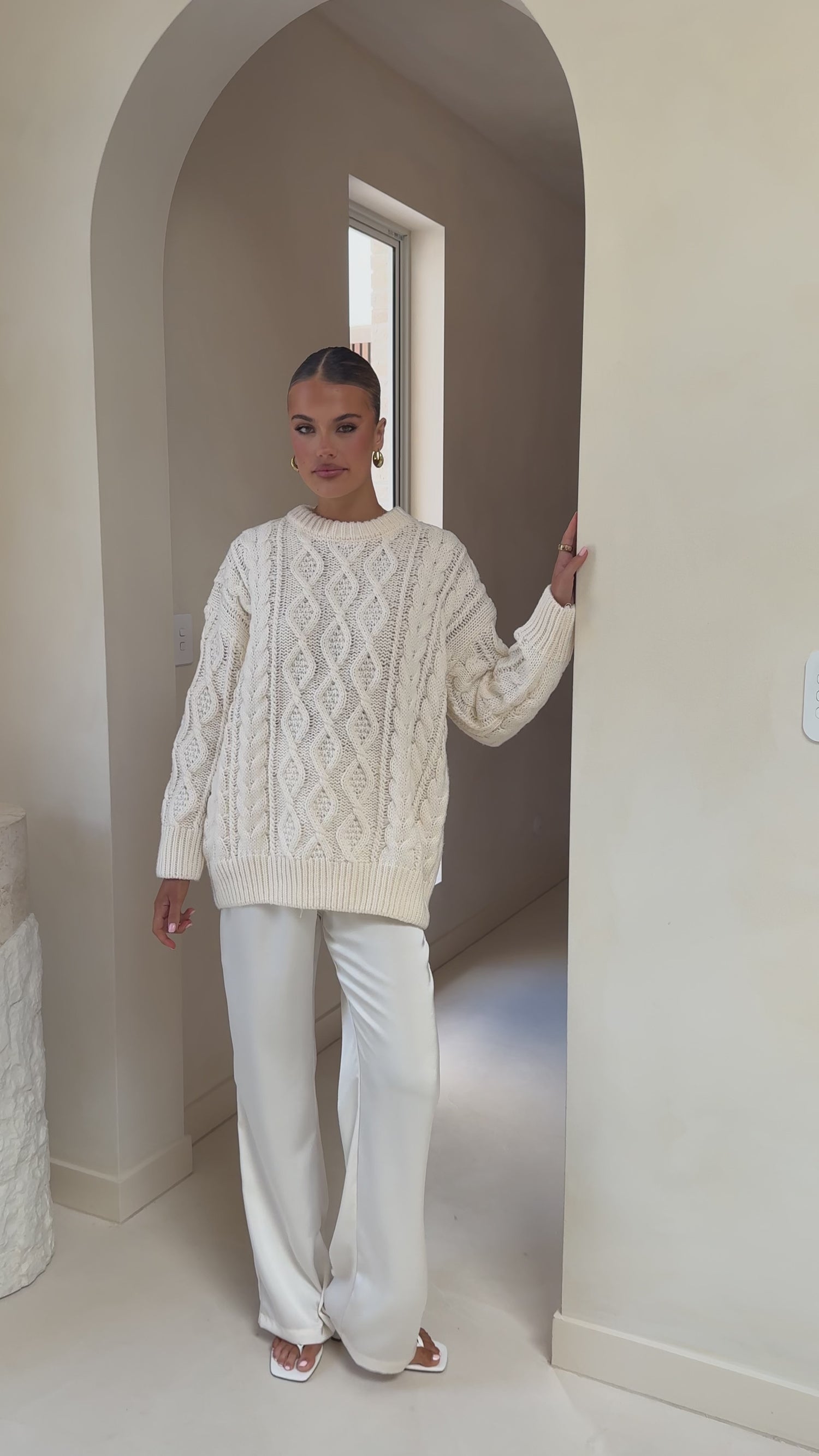 Valentina Knit Sweater - Cream - Billy J