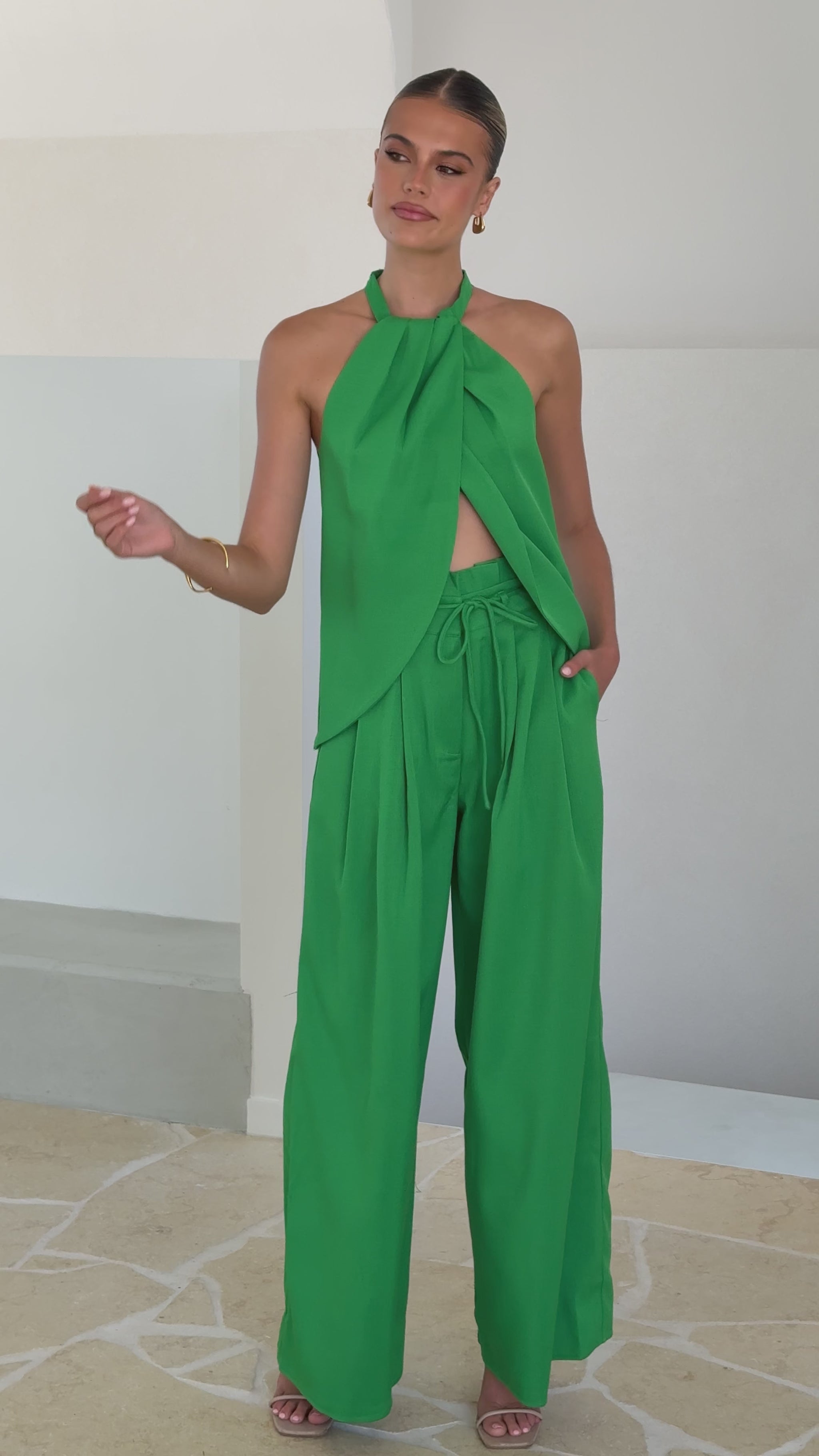 Melinda Halter Top - Green - Billy J