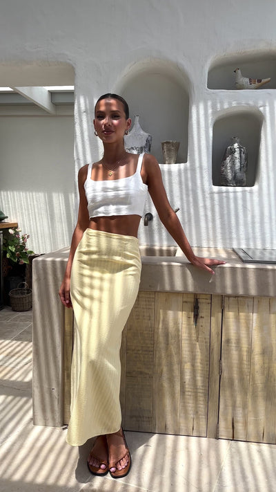 Load and play video in Gallery viewer, Francesca Maxi Skirt - Yellow
