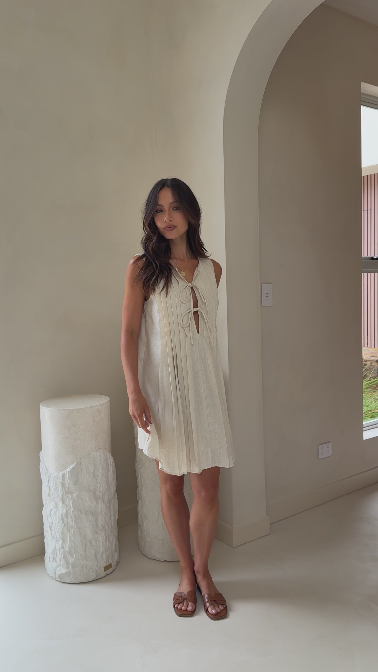 Olivio Mini Dress - Oat - Billy J