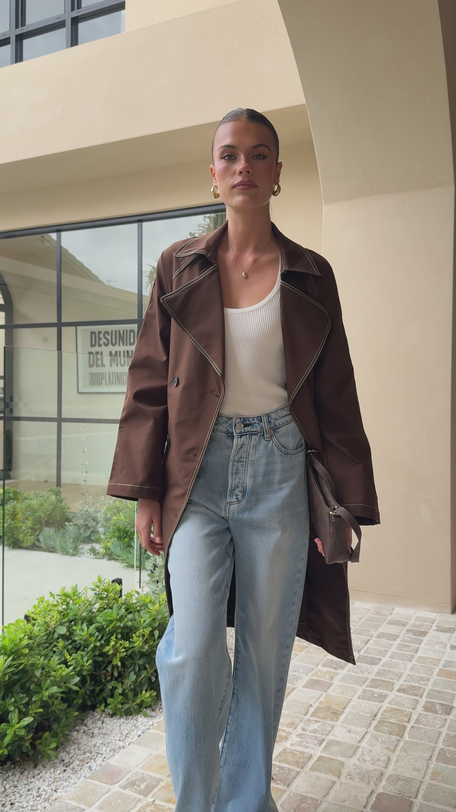Cora Trench Coat - Brown - Billy J
