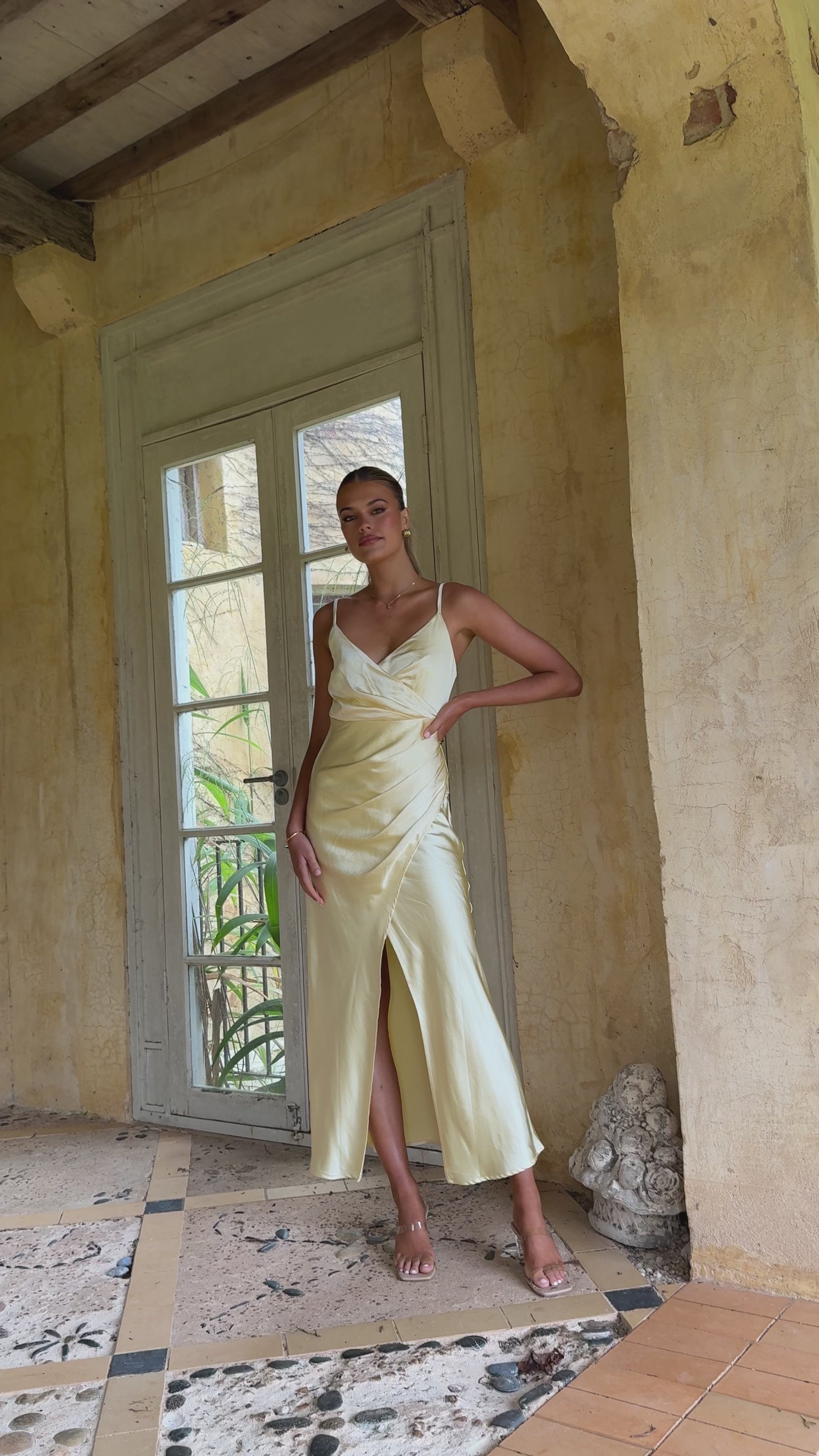 Elsa Midi Dress - Yellow - Billy J