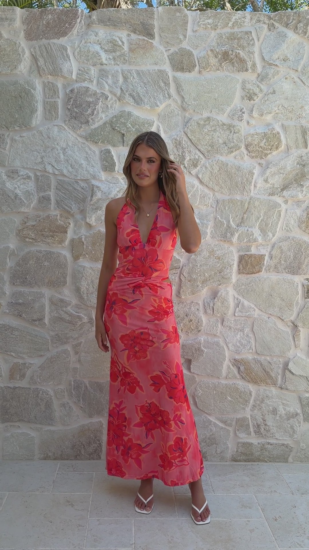 Zelda Maxi Dress - Orange Floral - Billy J