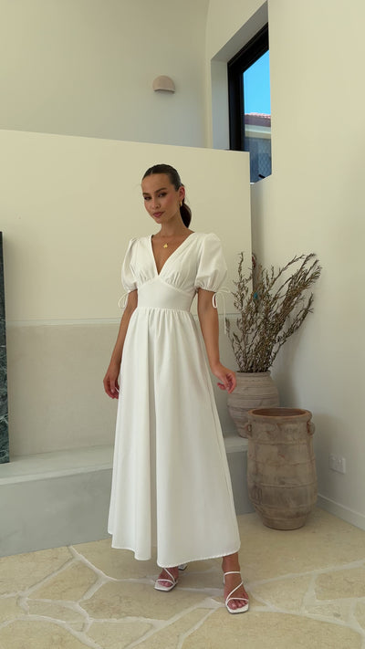 Load and play video in Gallery viewer, Sarai Maxi Dress - White
