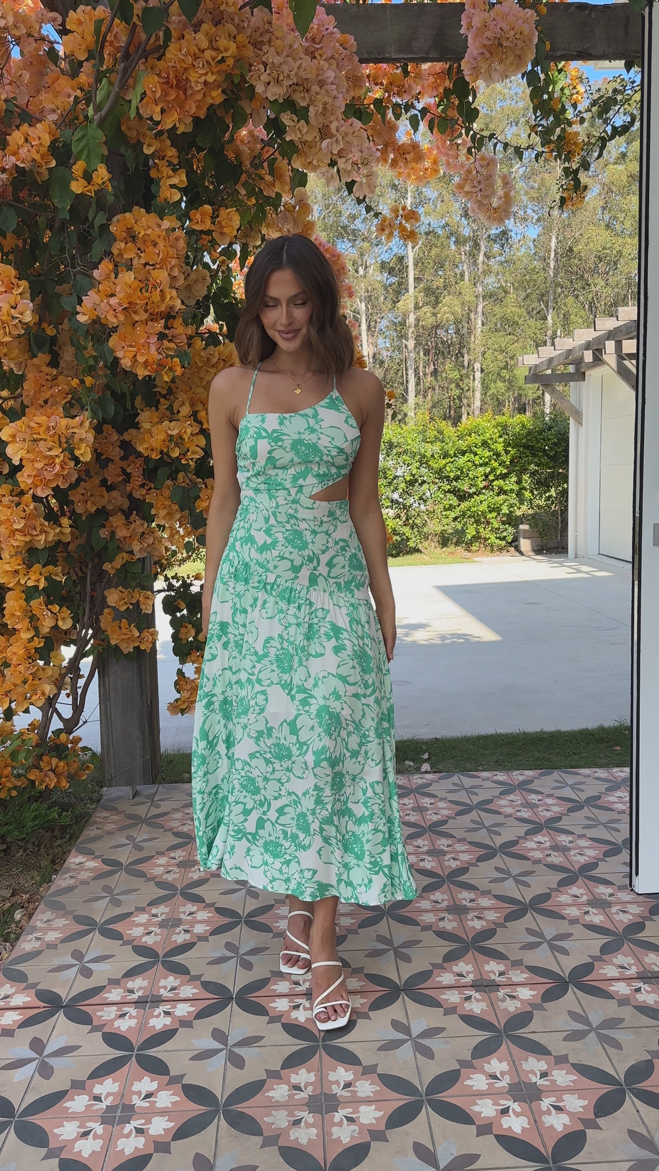 Dai Maxi Dress - Green Floral