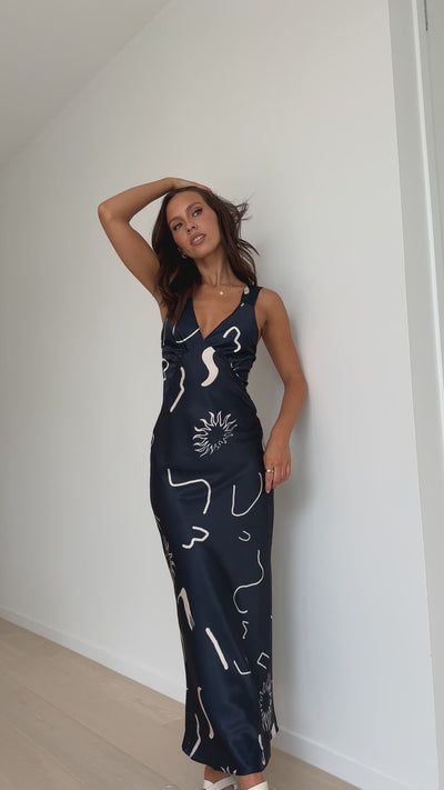 Load and play video in Gallery viewer, Glacia Maxi Dress - Navy
