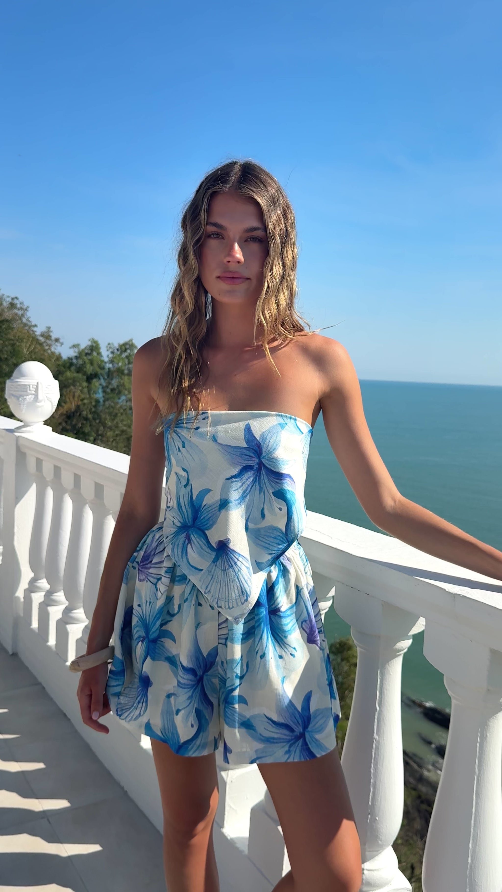 Bennie Scarf Top - Ocean Bloom - Billy J