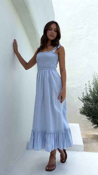 Load and play video in Gallery viewer, Cely Midi Dress - Blue
