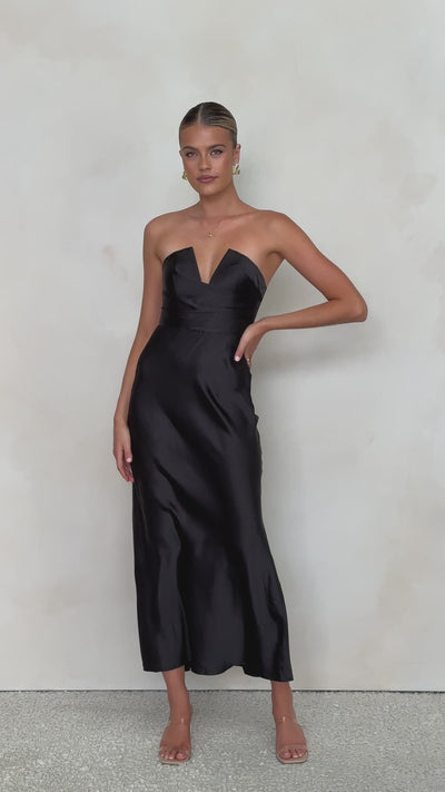 Load and play video in Gallery viewer, Valerie Maxi Dress - Black
