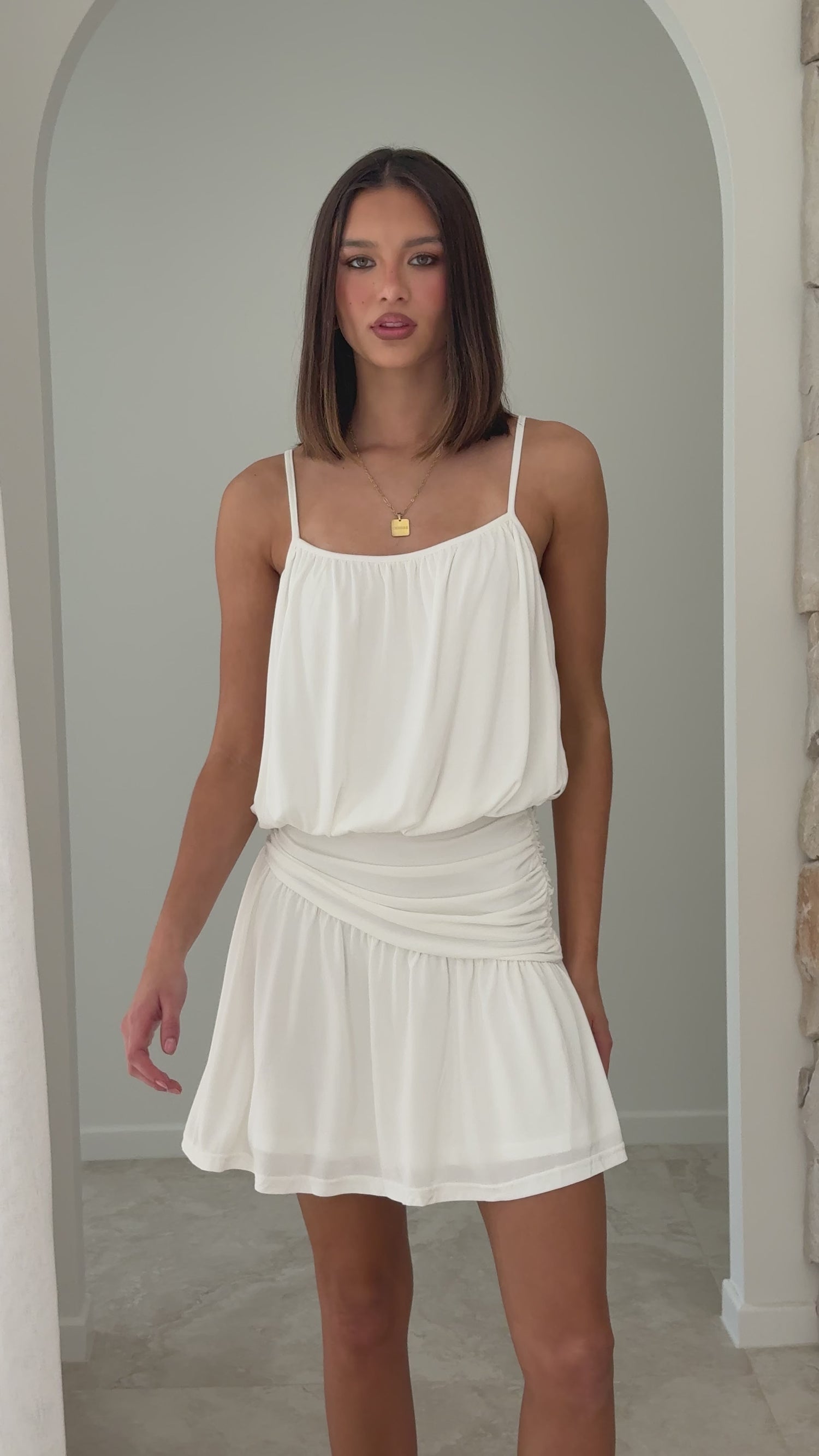 Bettina Mini Dress - White - Billy J