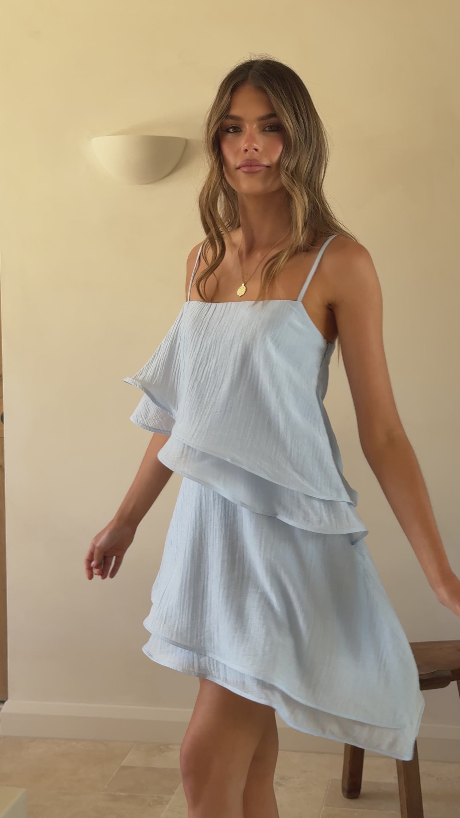 Elain Mini Dress - Blue - Billy J
