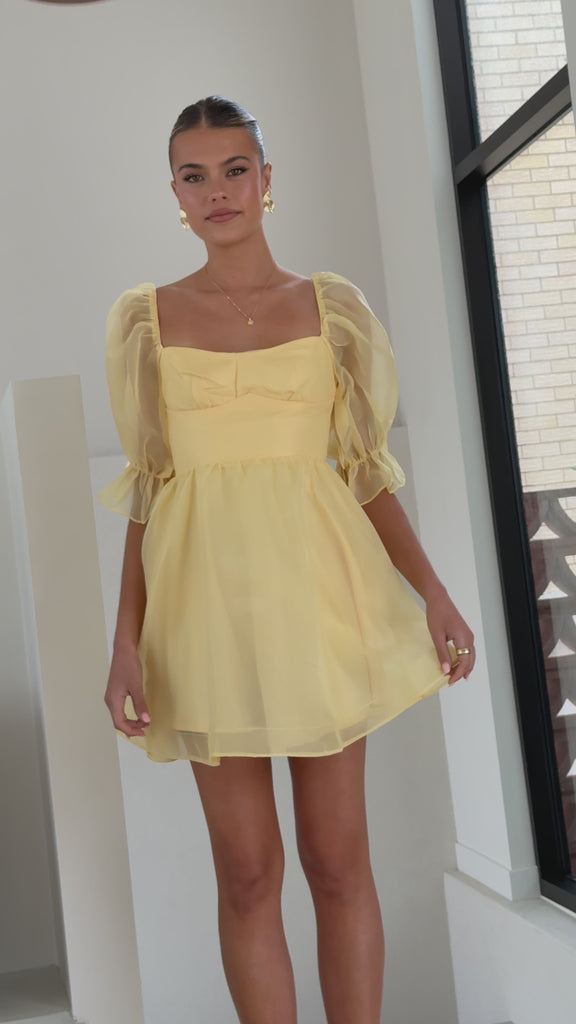 Lakeithia Mini Dress - Yellow - Billy J