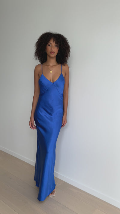 Load and play video in Gallery viewer, Gisella Maxi Dress - Cobalt Blue
