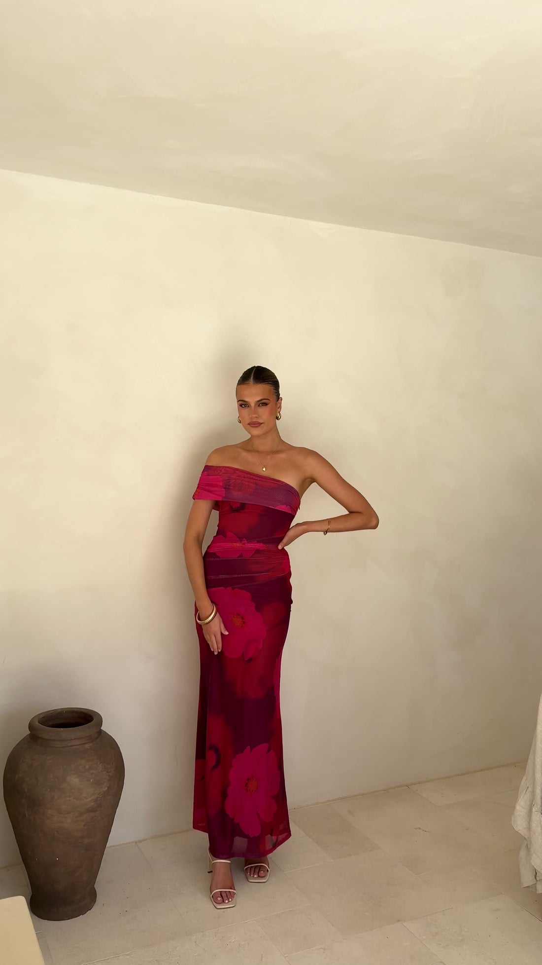 Jelani Maxi Dress - Red Floral - Billy J