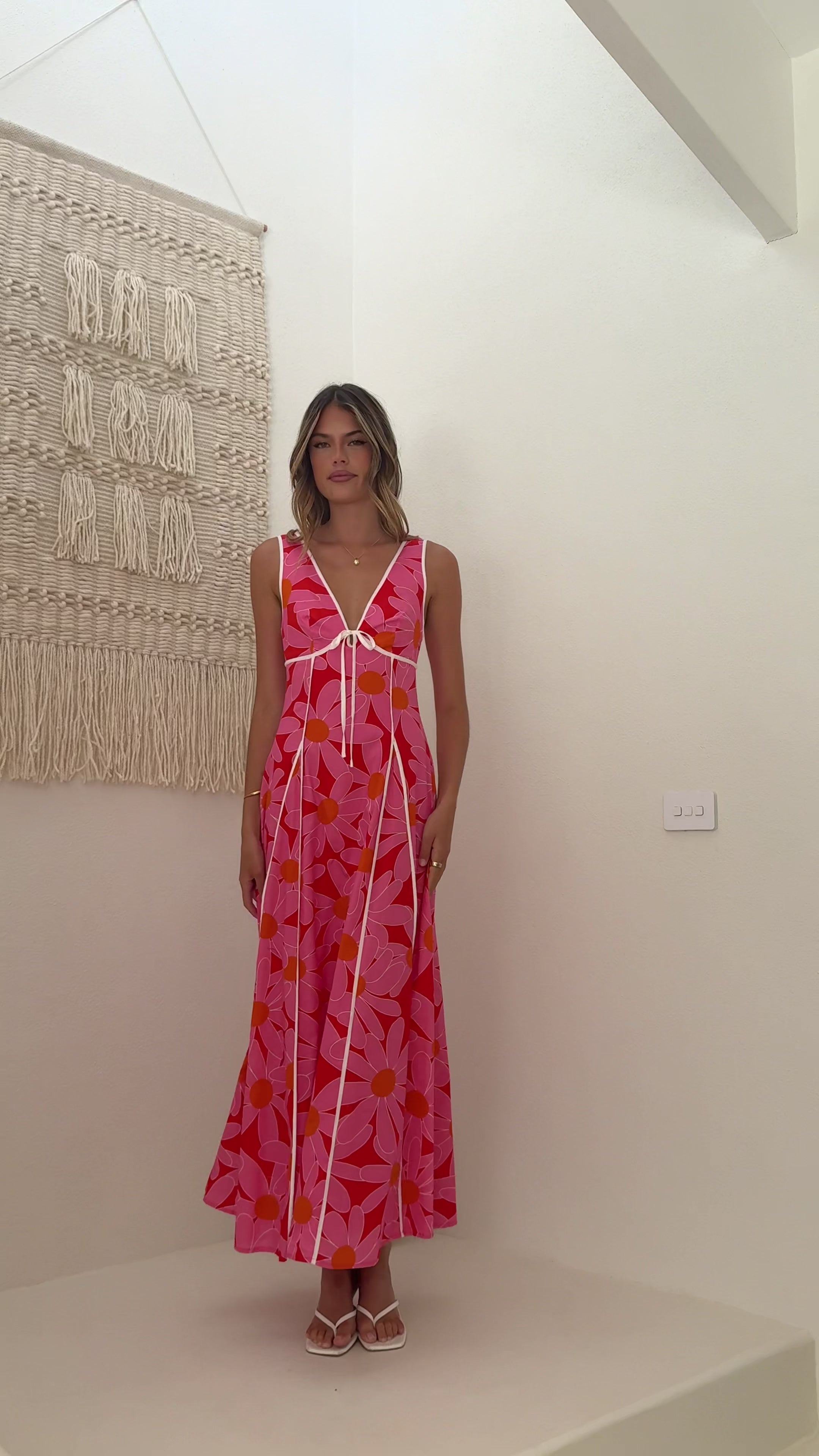 Load video: Tisha Maxi Dress - Pink/Red Floral - Billy J