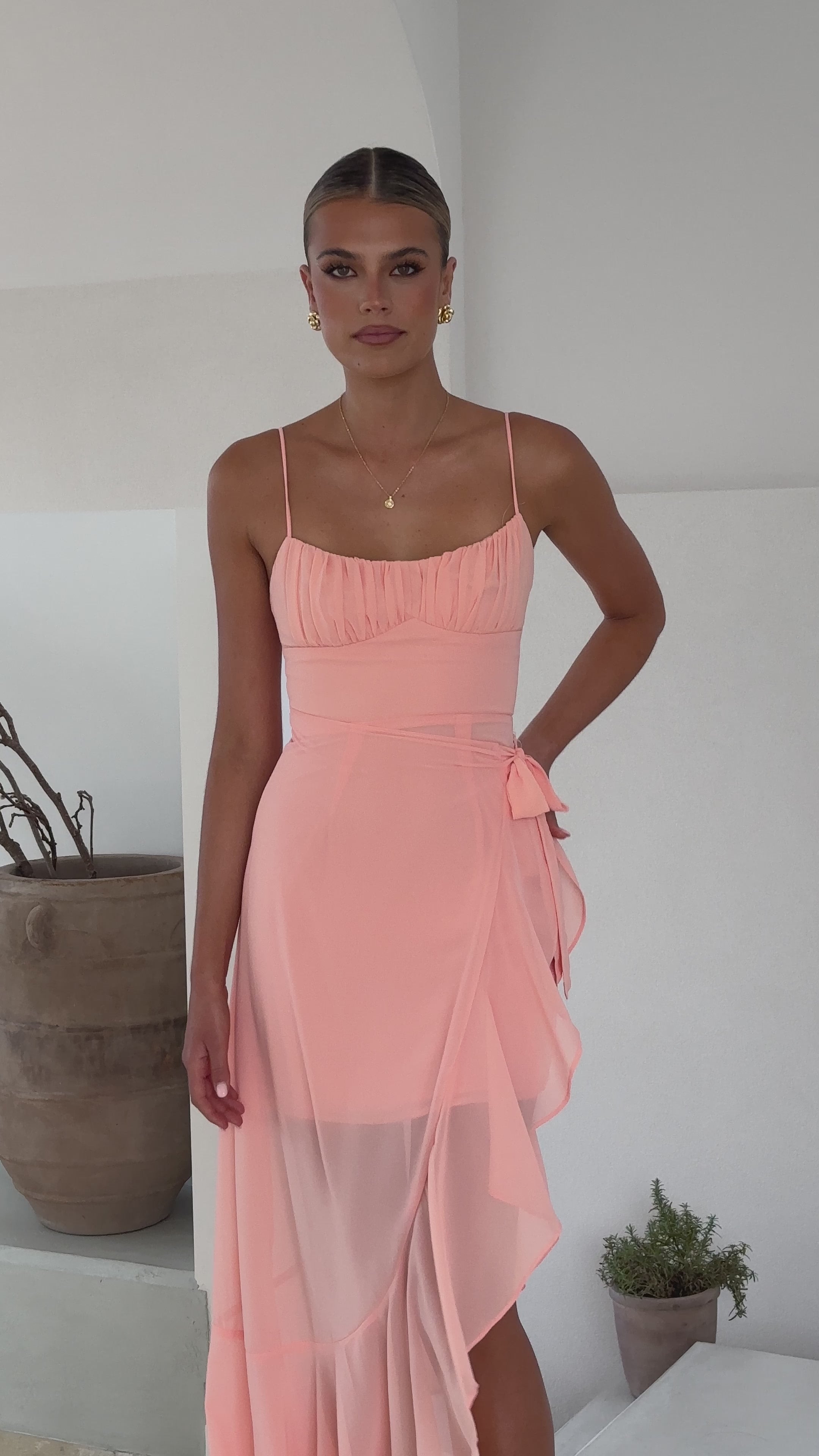 Caliste Midi Dress - Peach