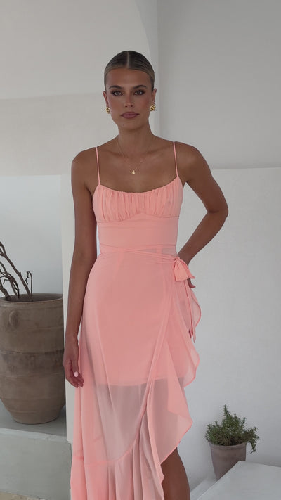 Load and play video in Gallery viewer, Caliste Midi Dress - Peach
