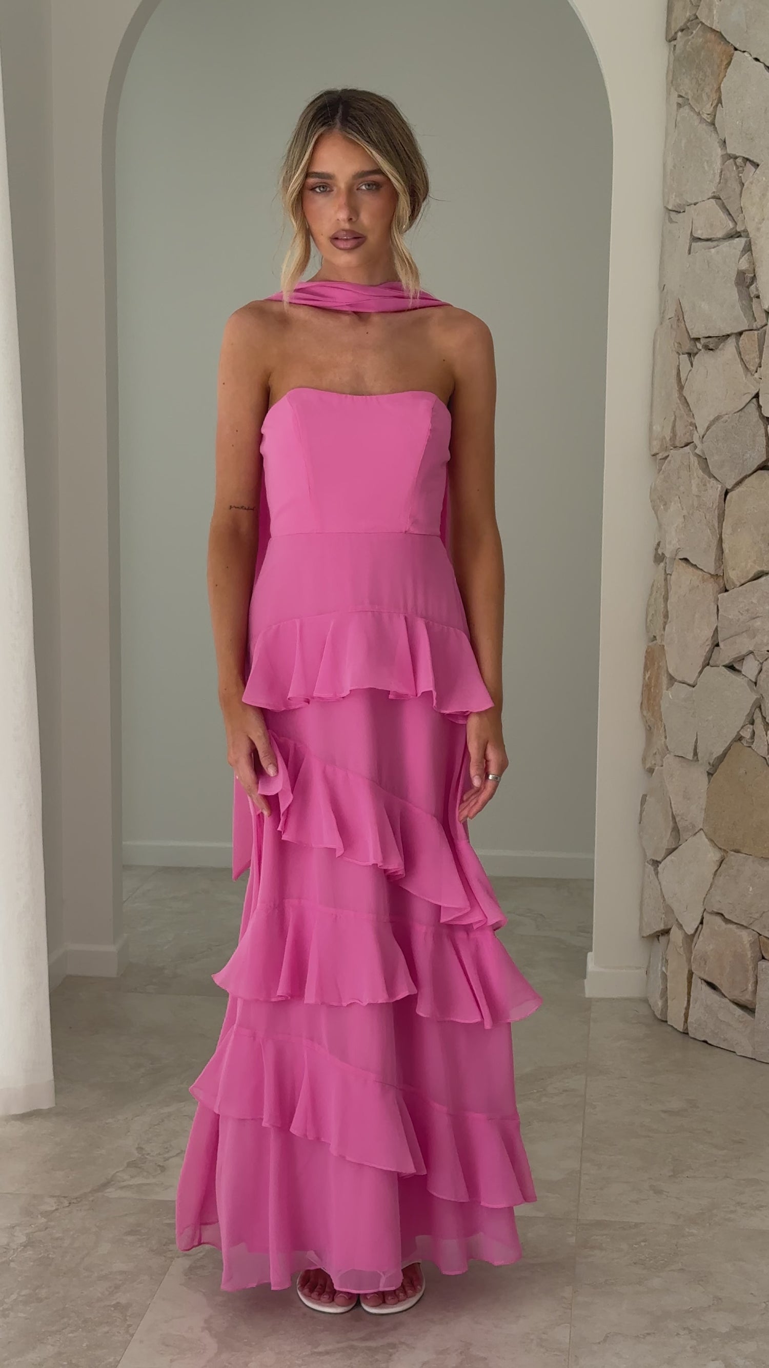 Flora Maxi Dress - Pink - Billy J