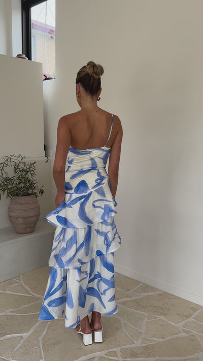 Load and play video in Gallery viewer, Nalani Maxi Dress - Blue Print - Billy J
