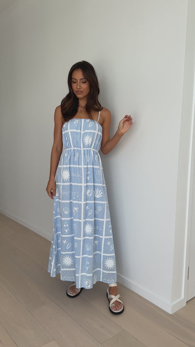 Load and play video in Gallery viewer, Alicia Maxi Dress - Beach Soleil Print
