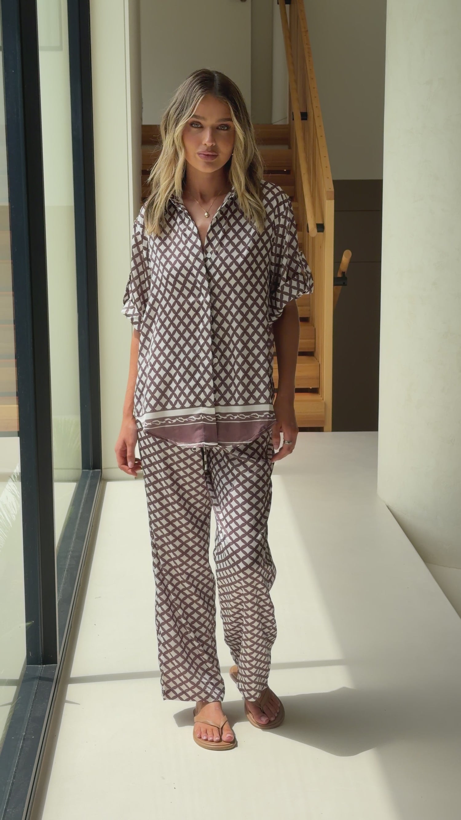 Valene Pants - Chocolate/White Check - Billy J