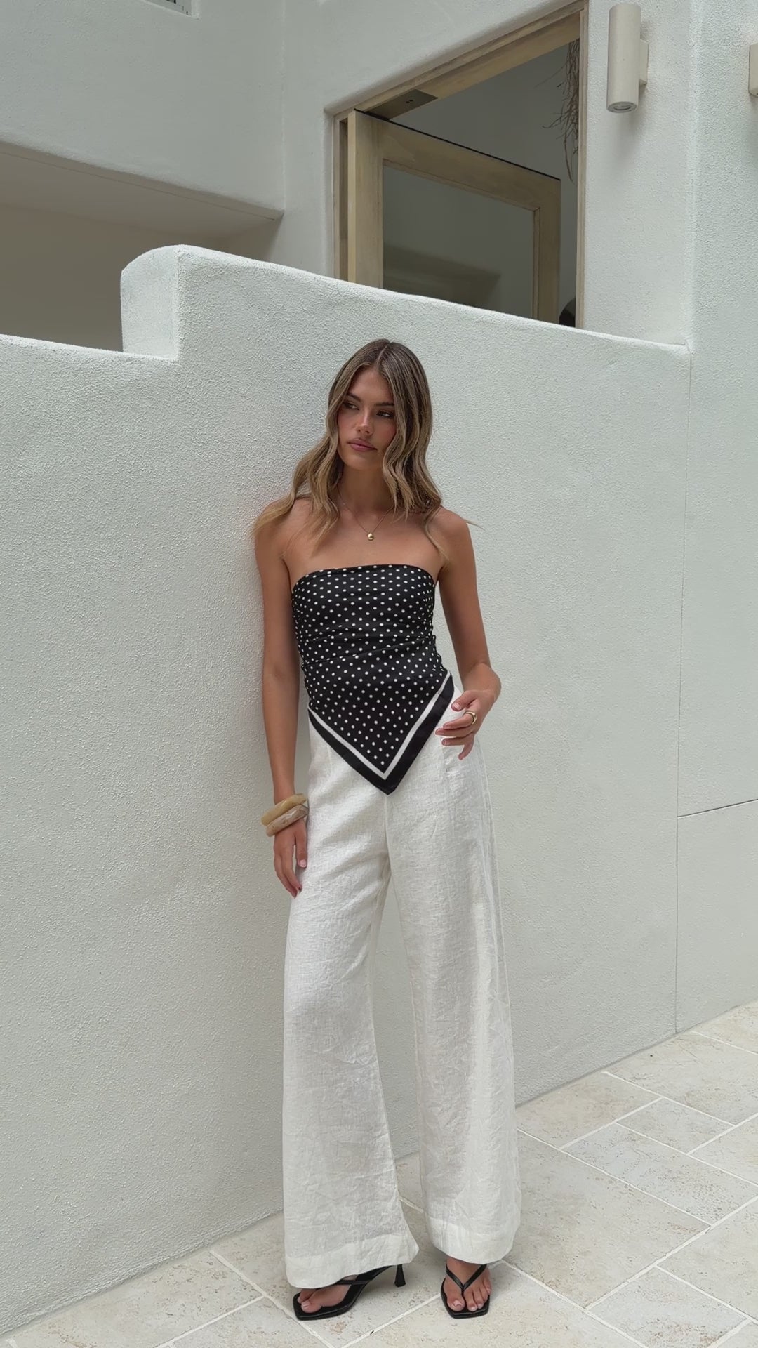 Marcia Polka Scarf - Black/White - Billy J