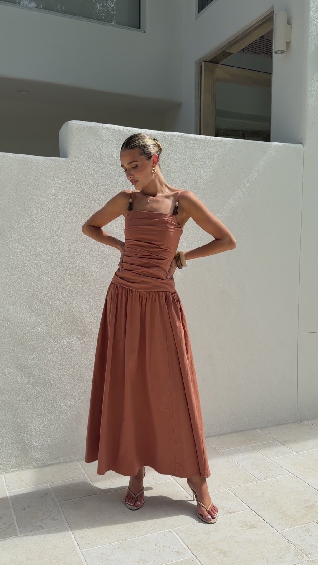 Load video: Raziela Maxi Dress - Terracotta - Billy J