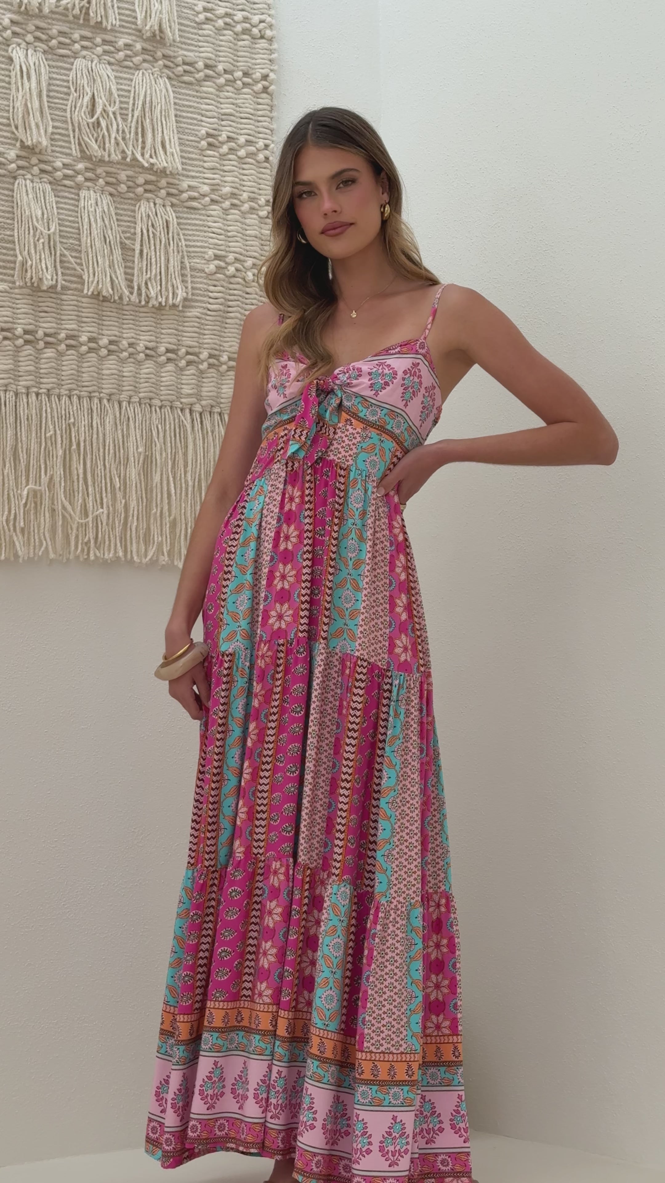 Load video: Bambi Maxi Dress - Cedella Print - Billy J
