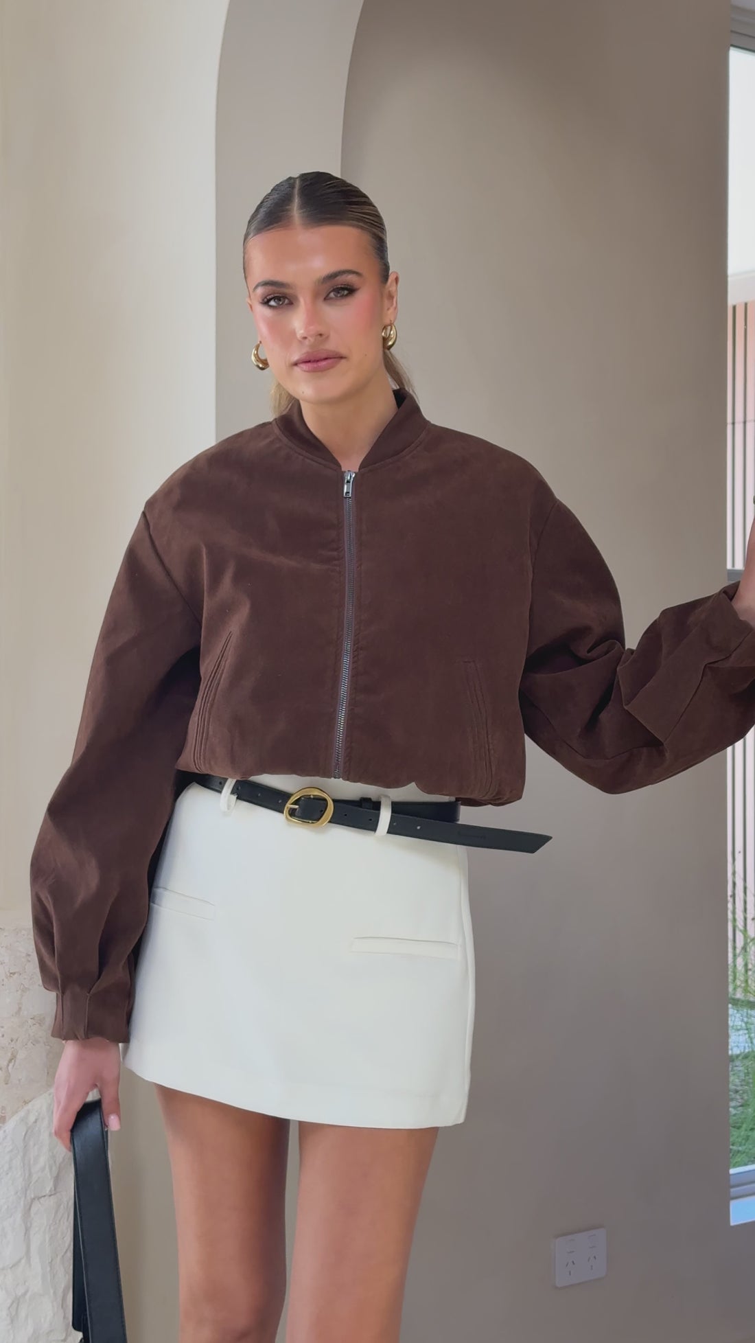 Sloane Bomber Jacket - Dark Chocolate - Billy J