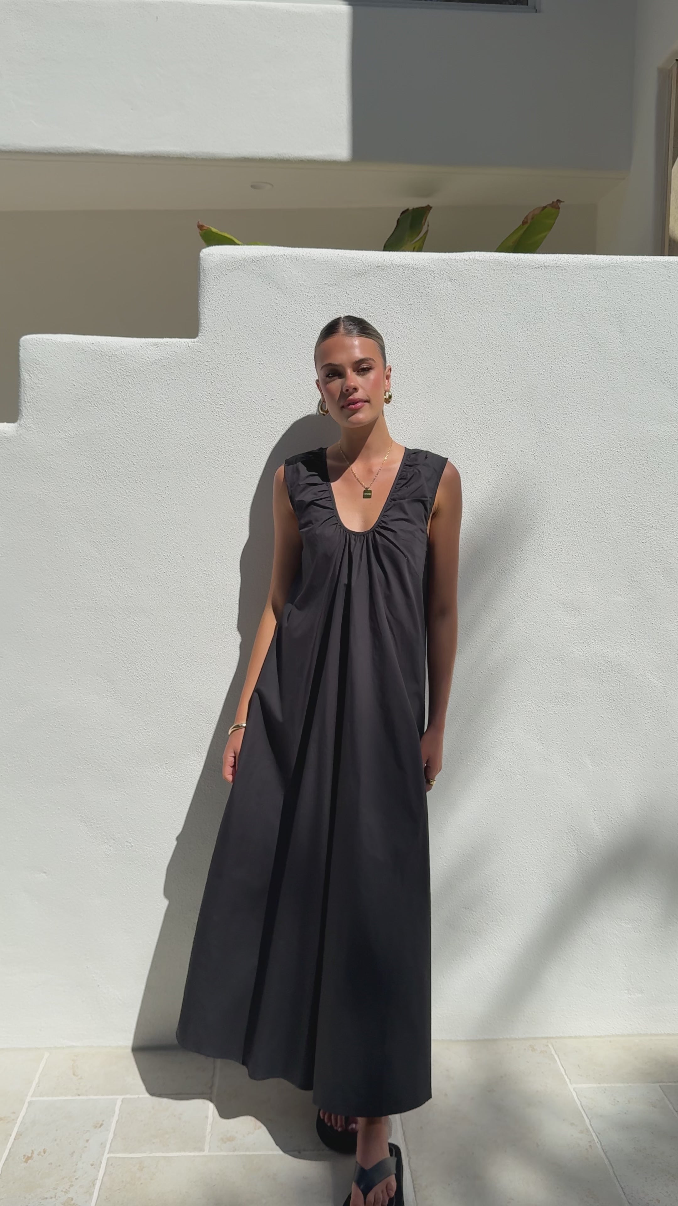 Load video: Scout Maxi Dress - Black - Billy J