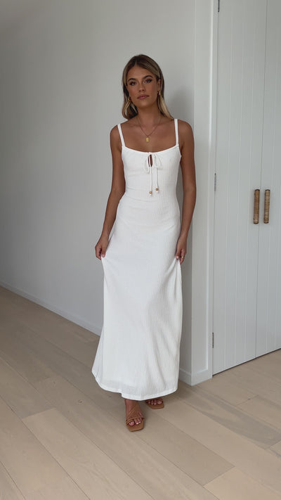 Load and play video in Gallery viewer, Evelyn Maxi Dress - White
