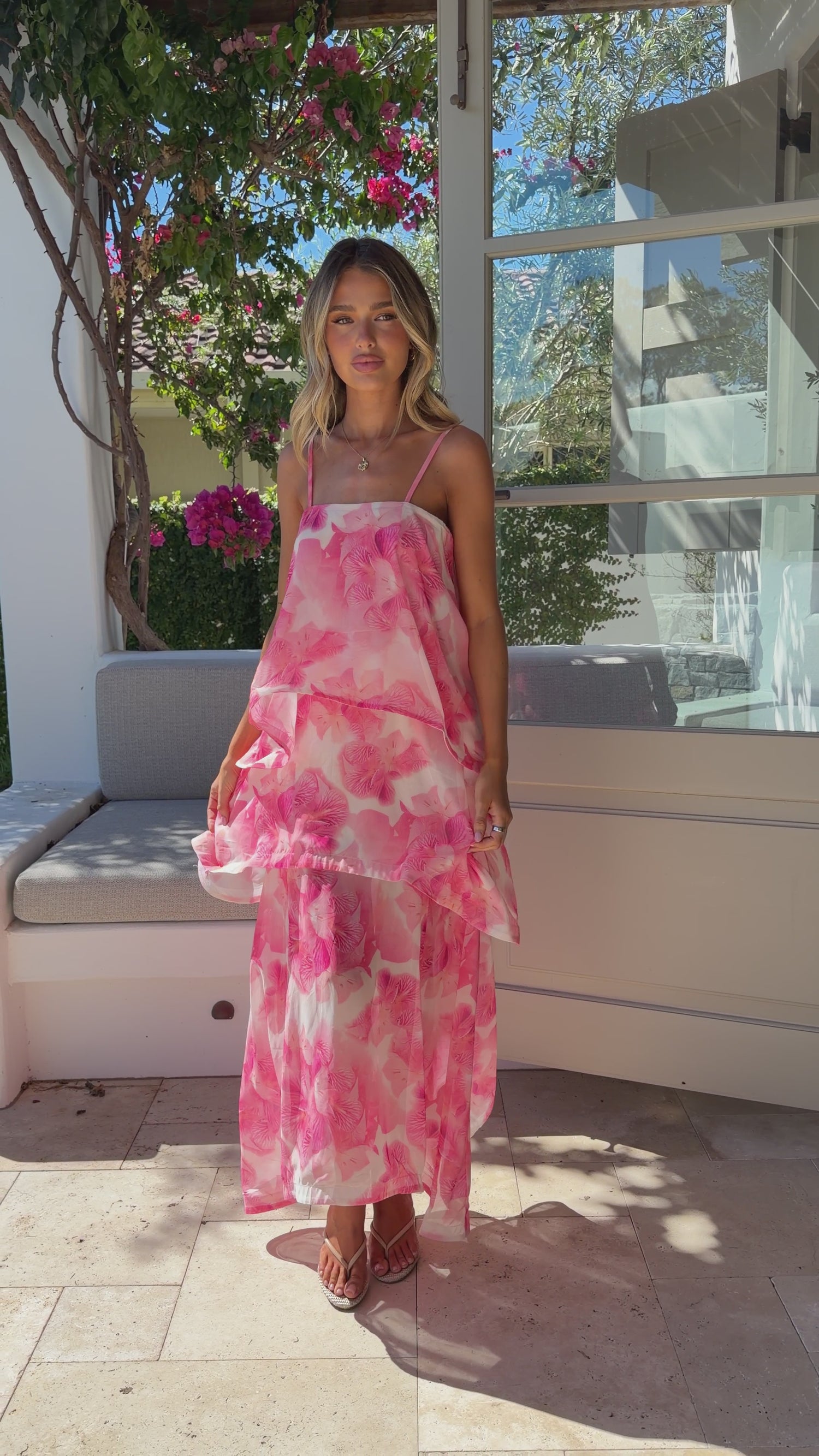 Oaklee Maxi Dress - Pink Floral - Billy J