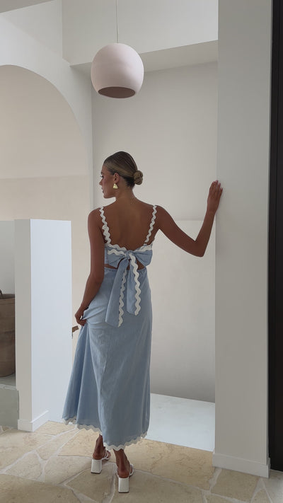 Load and play video in Gallery viewer, Fiora Maxi Dress - Baby Blue
