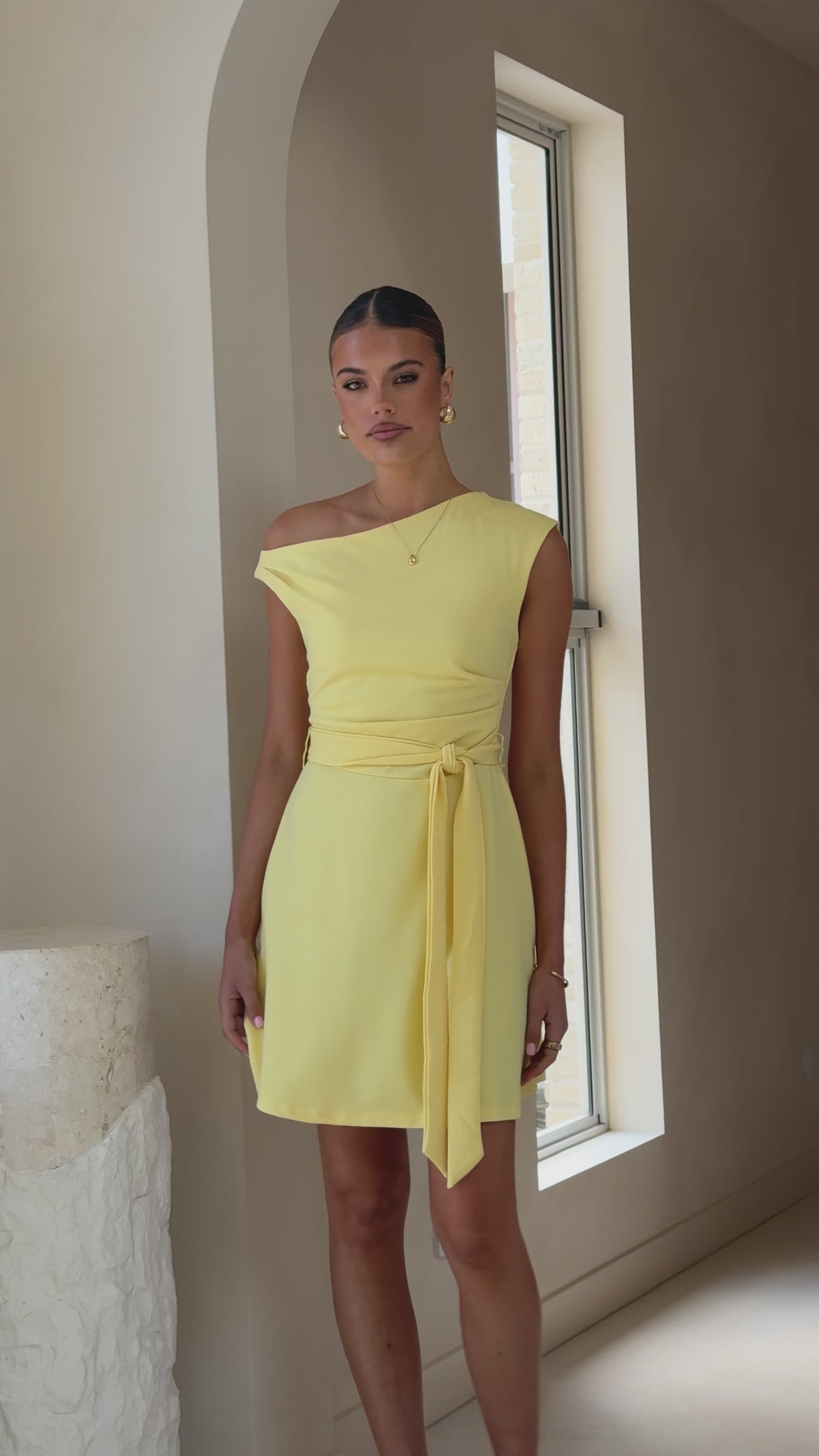 Gem Mini Dress - Yellow - Billy J