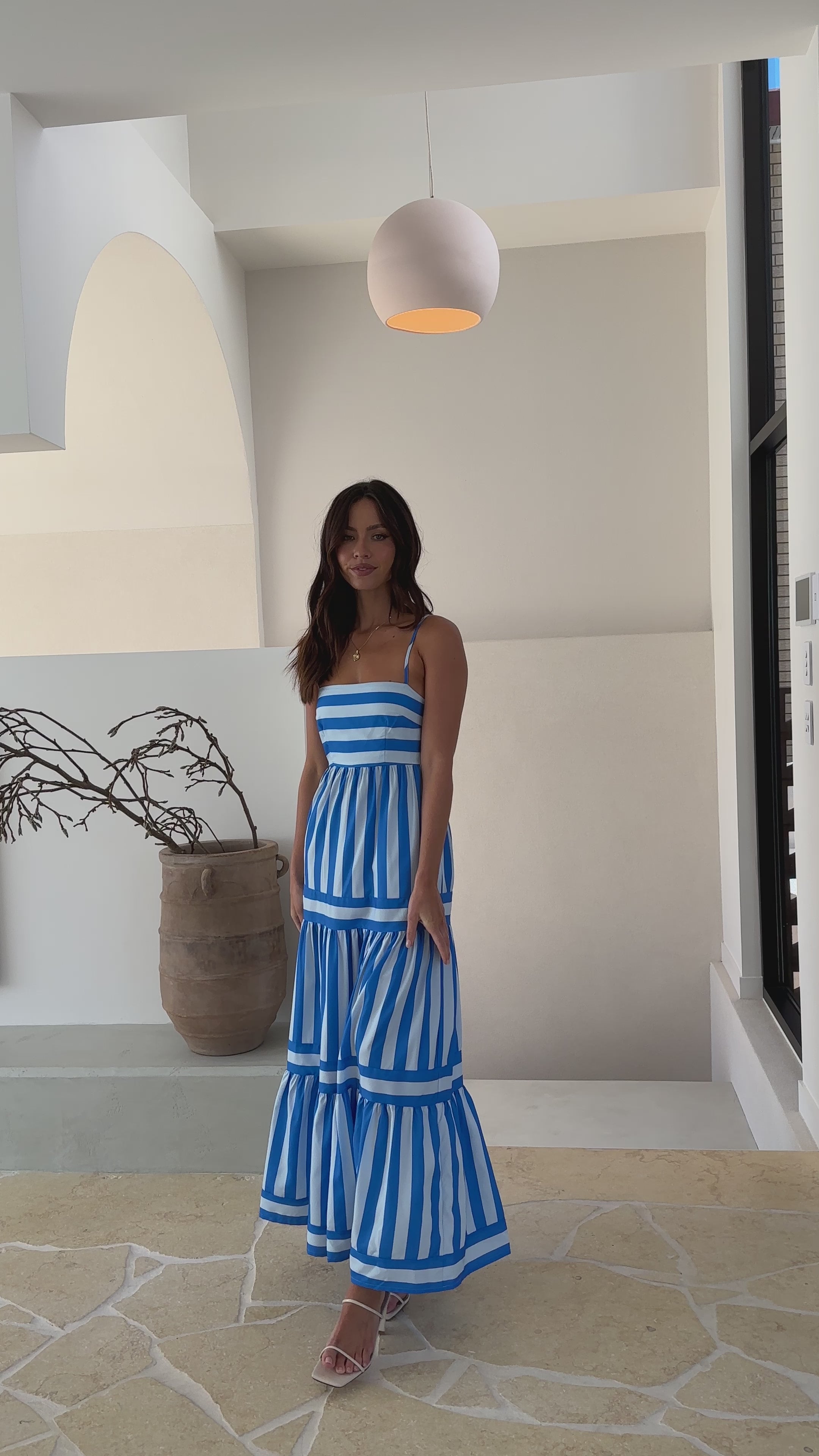 Terrah Maxi Dress - Blue/White Stripe