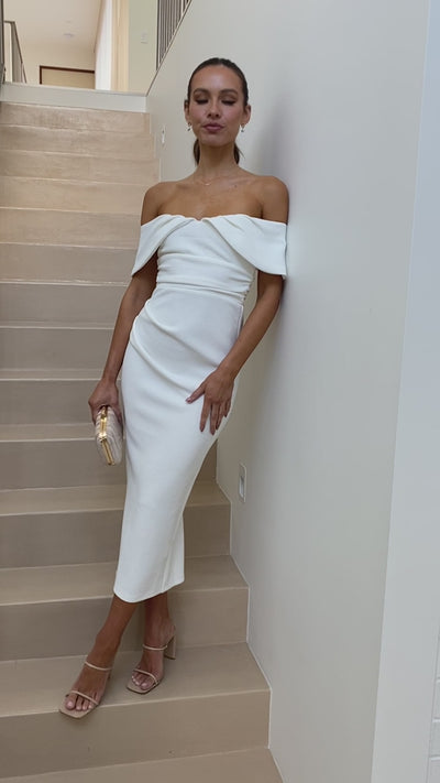 Holly Midi Dress - White - Buy Women's Dresses - Billy J