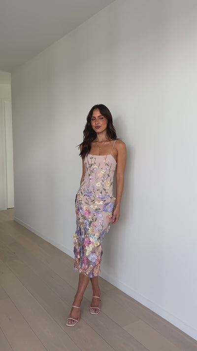 Load and play video in Gallery viewer, Marigold Maxi Dress - Pink Floral
