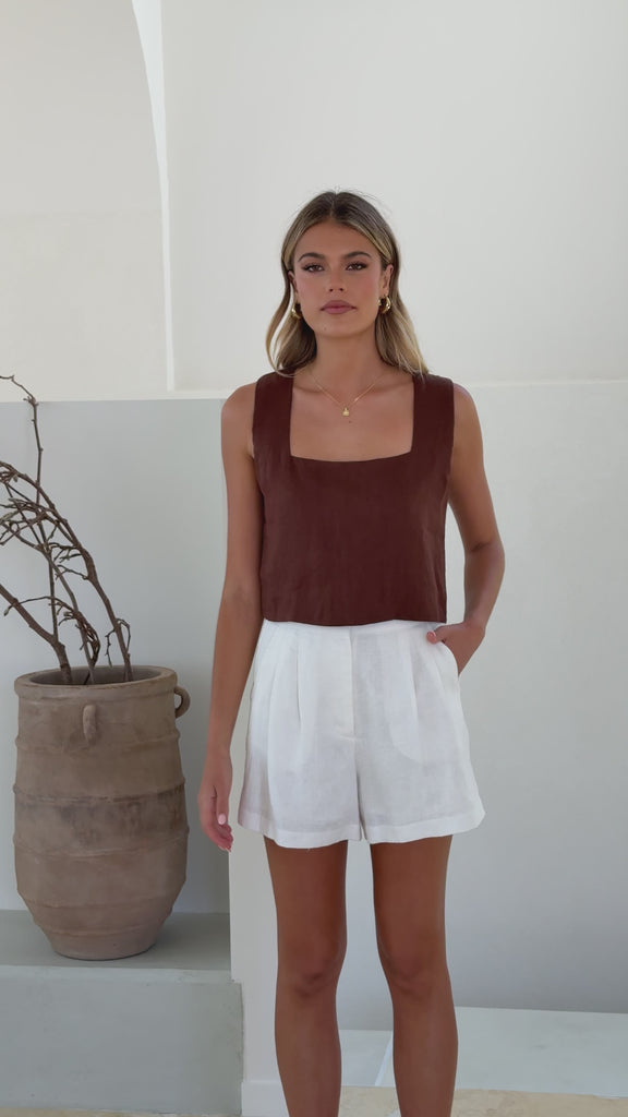 Tillie Crop Top - Light Brown - Billy J