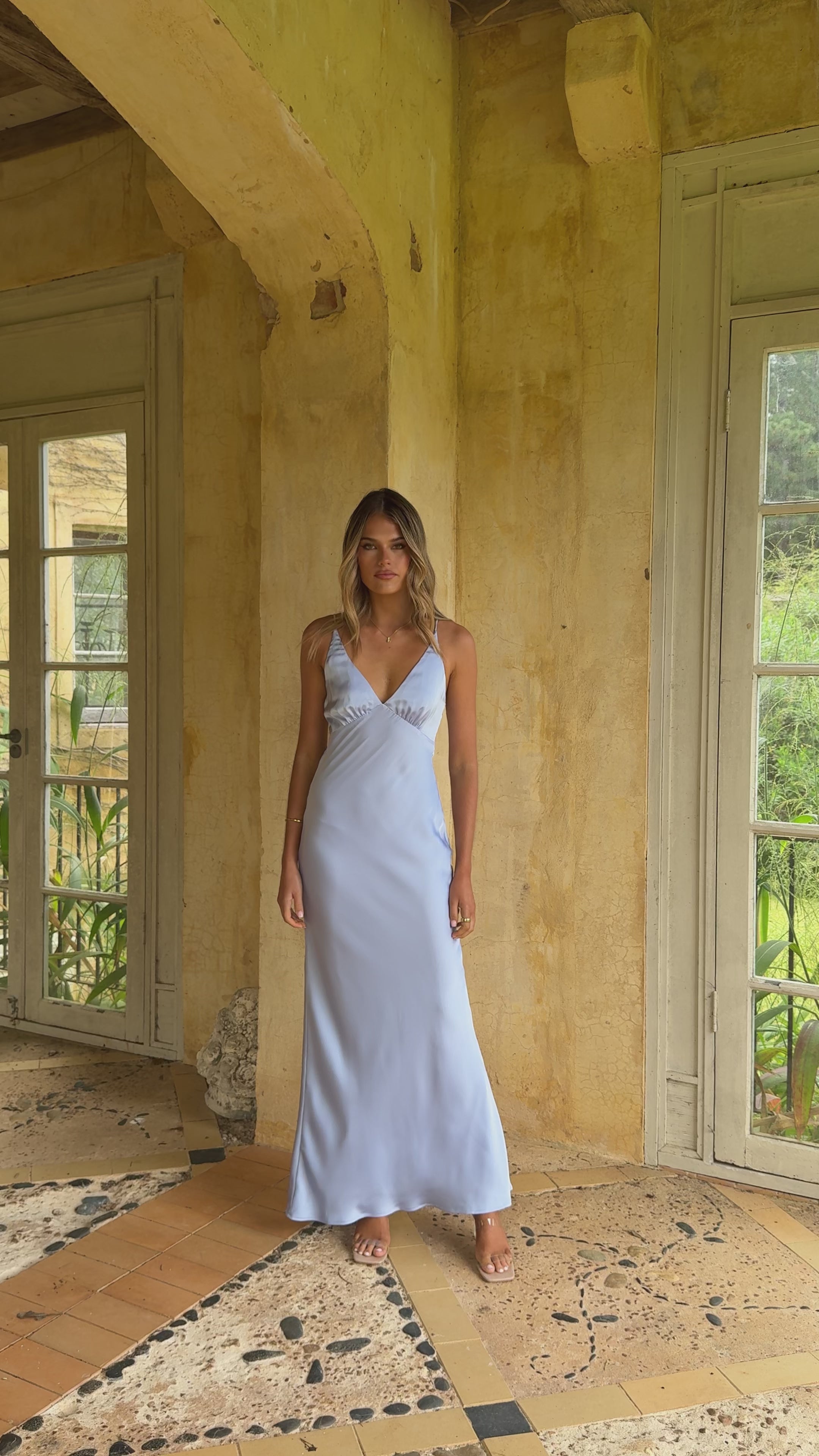 Load video: Ziah Maxi Dress - Blue - Billy J