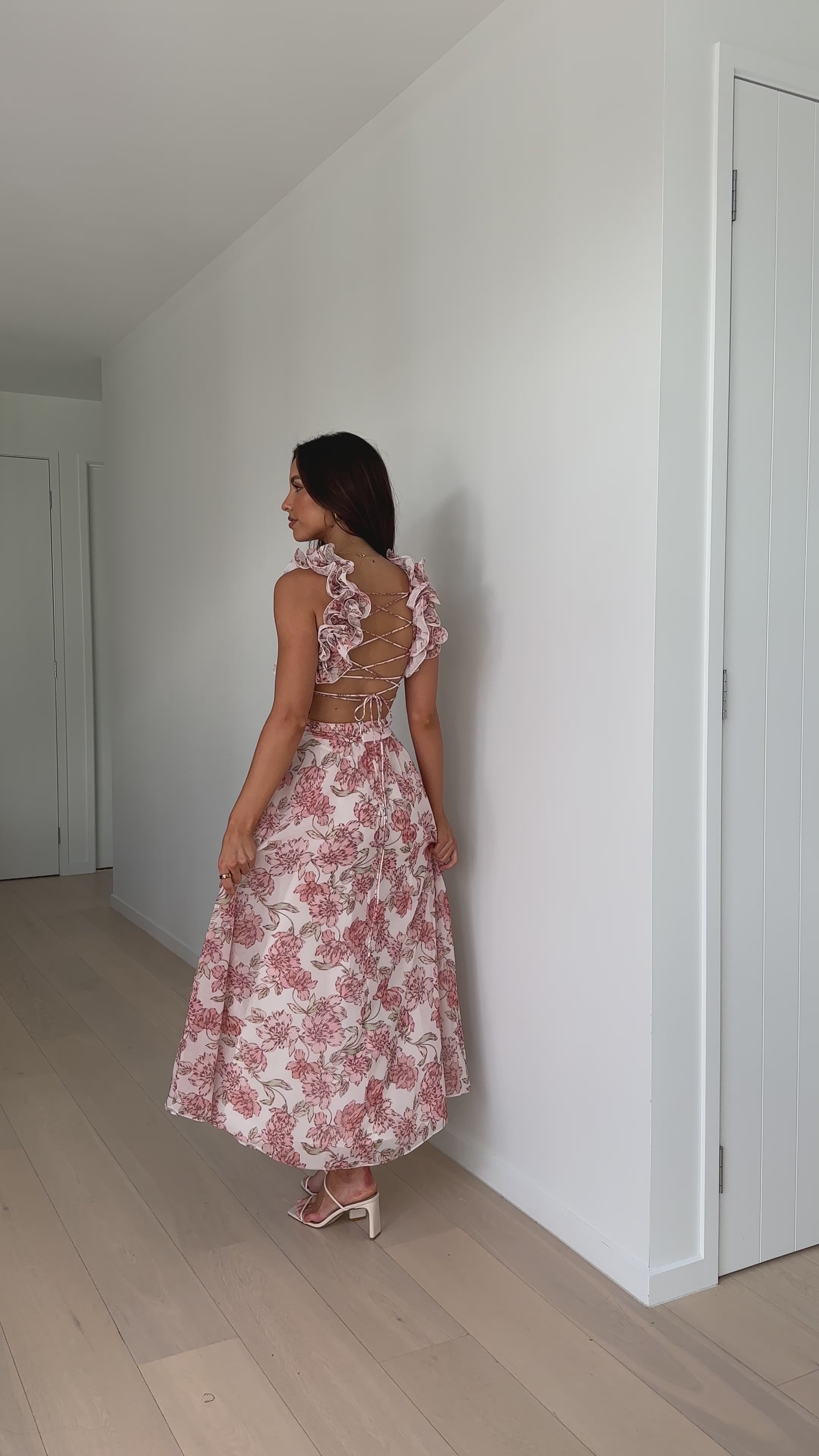 Galilhai Maxi Dress - Peach Floral