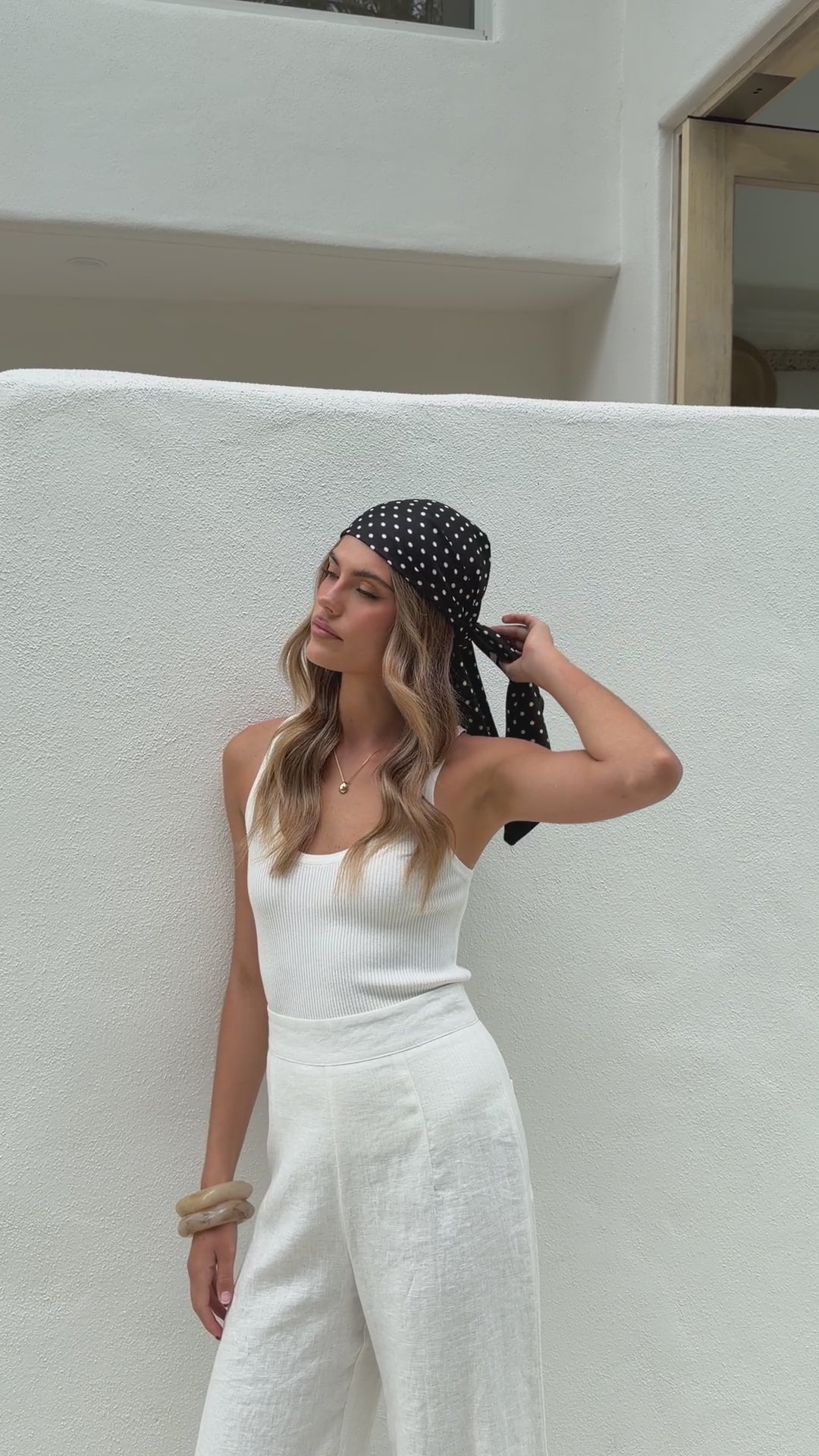 Marcia Polka Scarf - Black/White - Billy J