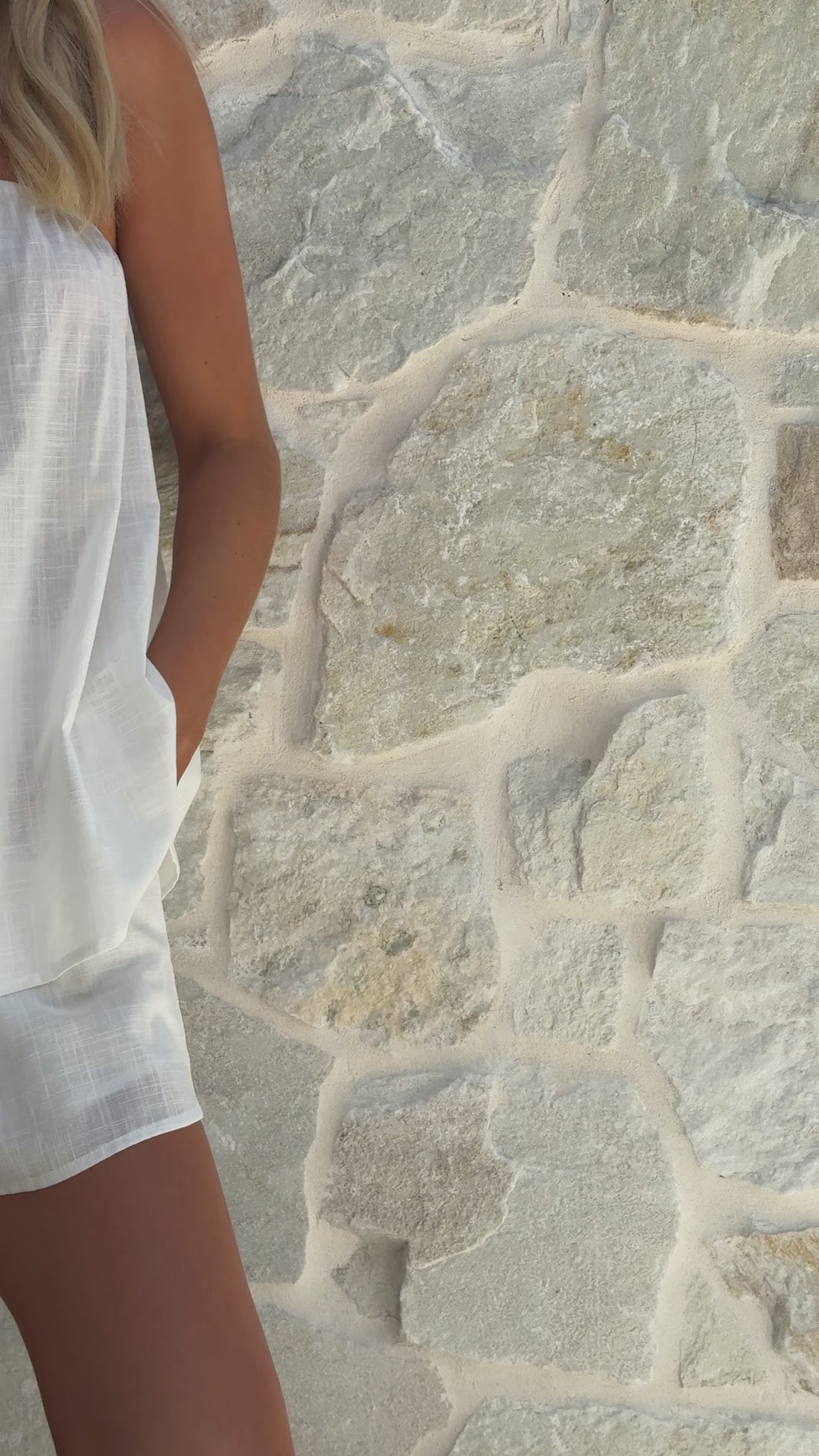 Calliope Strapless Top and Shorts Set - White - Billy J