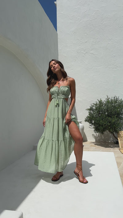 Load and play video in Gallery viewer, Vella Midi Dress - Sage
