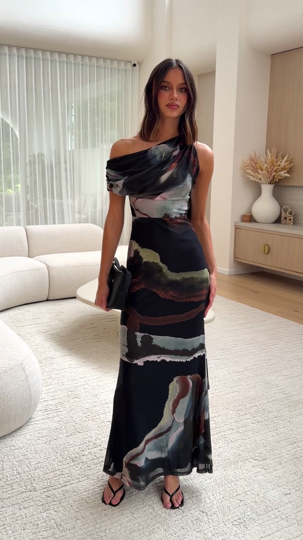 Geneva Maxi Dress - Green Abstract - Billy J