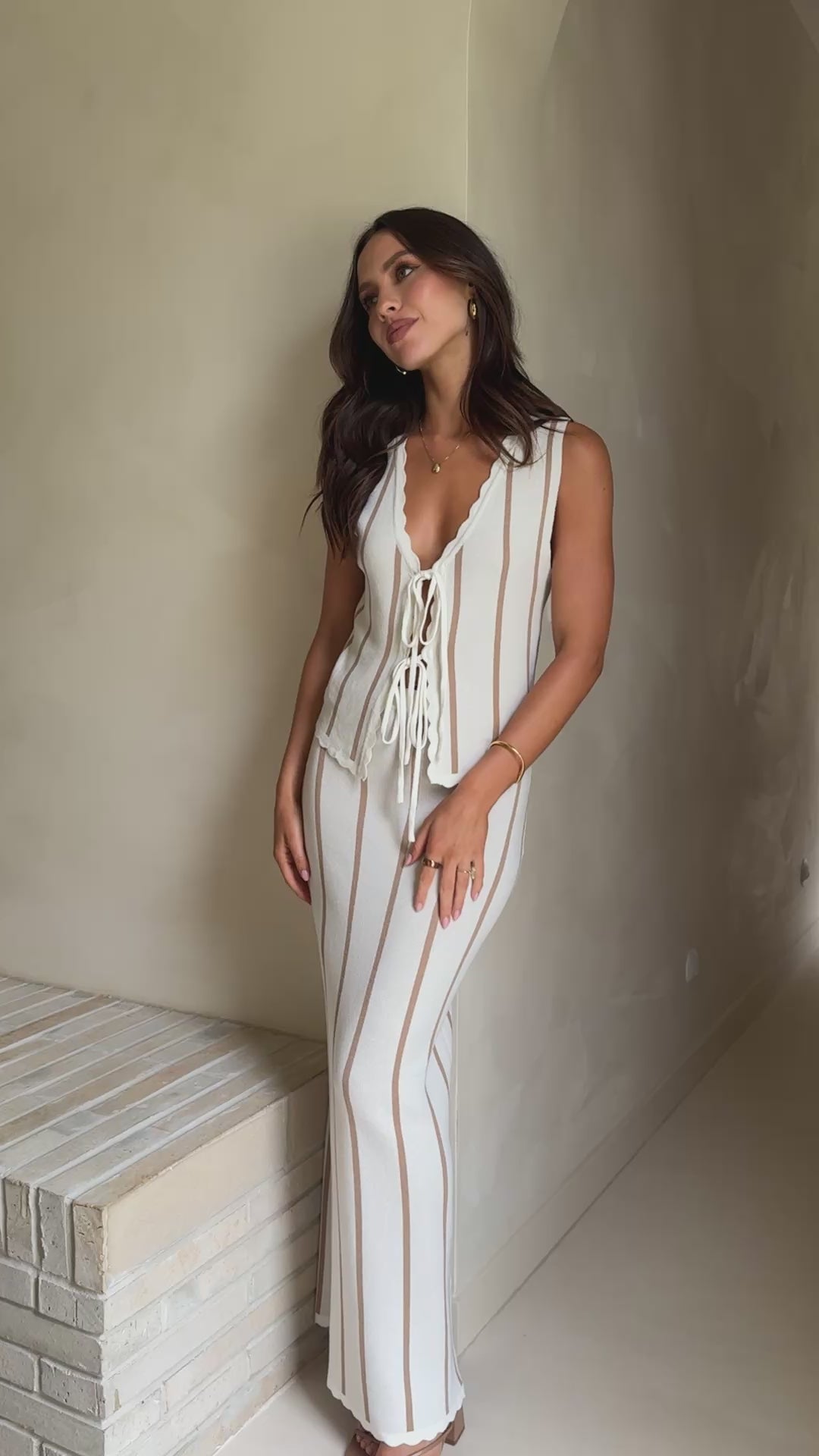 Cindy Maxi Skirt - White/Beige - Billy J