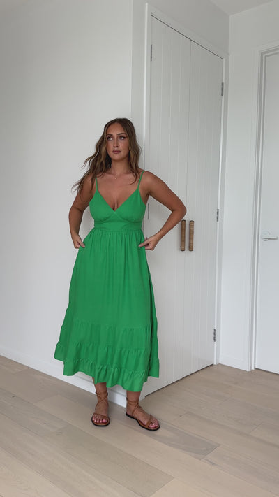Load and play video in Gallery viewer, Addilyn Midi Dress - Green
