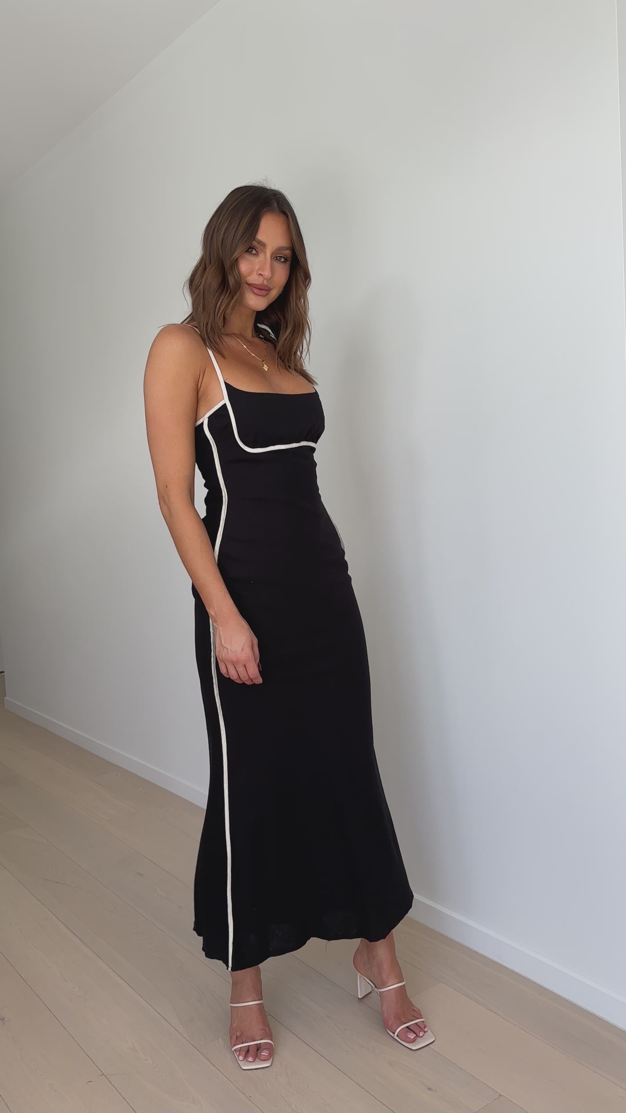 Scarlette Maxi Dress - Black/Beige