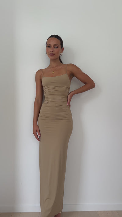 Load and play video in Gallery viewer, Summer Solstice Maxi Dress - Nude
